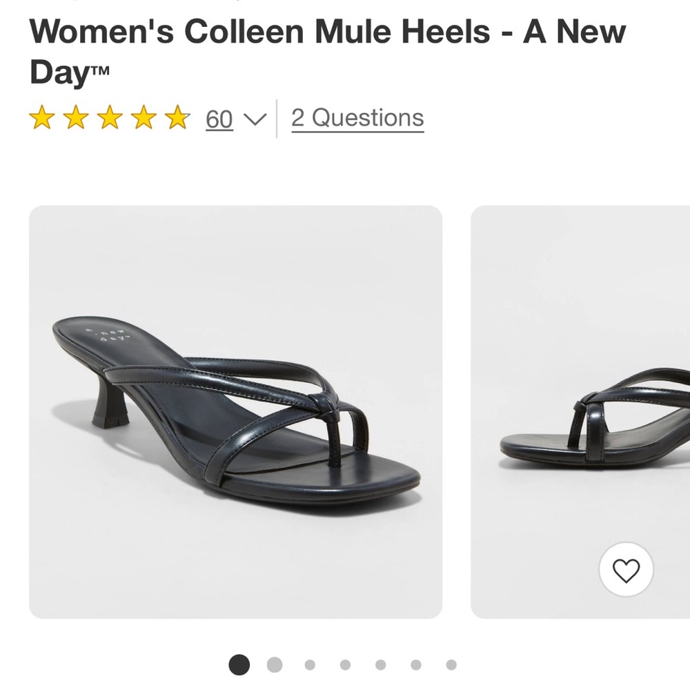 Women’s Colleen Mule Heels- A New Day size 9 Kitten Heels